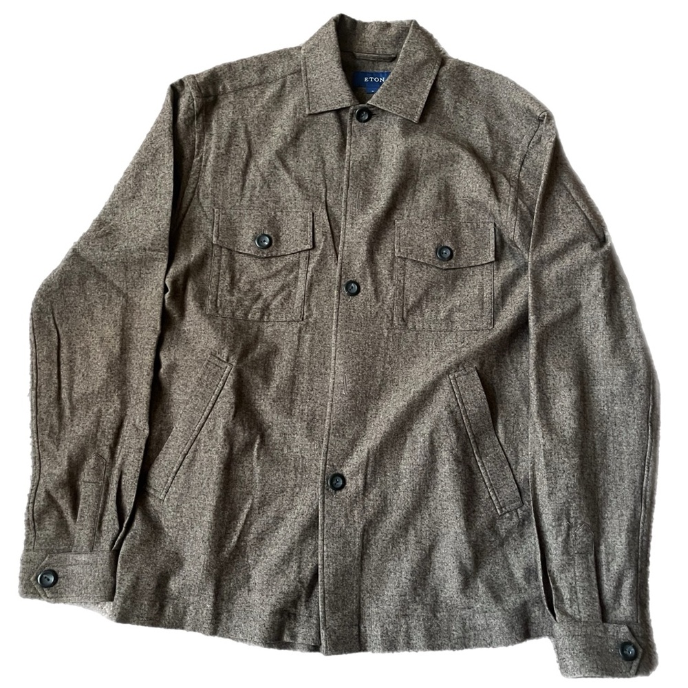 Eton Brown Wool Shirt Jacket